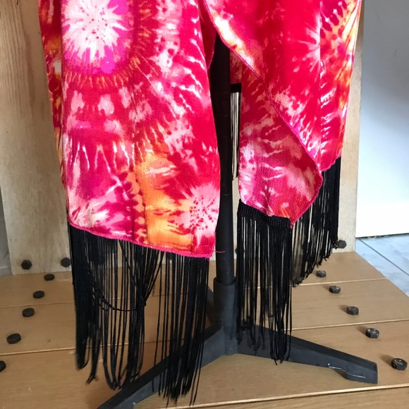 Lularoe Tie Dye Fringe Coverup - Picture 4 of 8